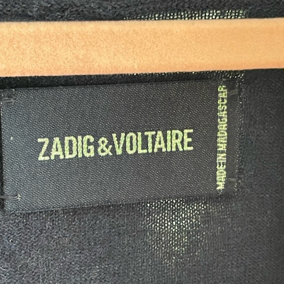 NWT Zadig & Voltaire Rona 100% Cashmere Cardigan in Navy Missing Belt Size Small - Picture 8 of 16